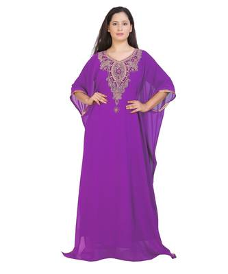 Robe Modern Kaftan Farasha Jalabiya Hand Work Dress 1