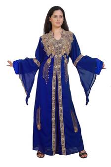 Royal Moroccan Beautiful Zari Work Jilbab Jalabiya Kaftan Dress