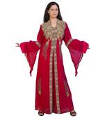 Royal Moroccan Beautiful Zari Work Jilbab Jalabiya Kaftan Dress