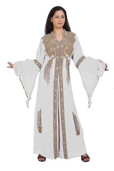 Royal Moroccan Beautiful Zari Work Jilbab Jalabiya Kaftan Dress