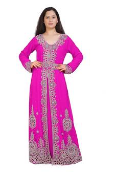 Ethnic Moroccan Beautiful Zari Work Jilbab Jalabiya Kaftan Dress