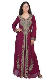Royal Moroccan Beautiful Zari Work Jilbab Jalabiya Kaftan Dress