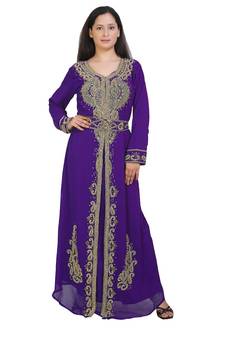 Royal Moroccan Beautiful Zari Work Jilbab Jalabiya Kaftan Dress