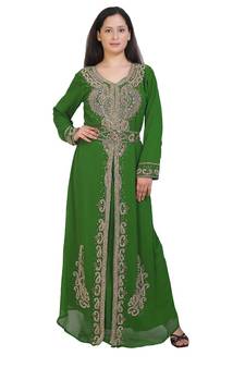 Royal Moroccan Beautiful Zari Work Jilbab Jalabiya Kaftan Dress