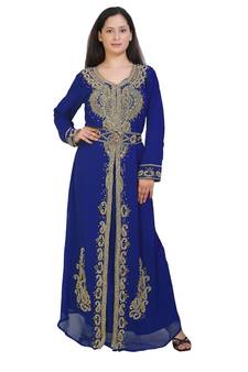 Royal Moroccan Beautiful Zari Work Jilbab Jalabiya Kaftan Dress