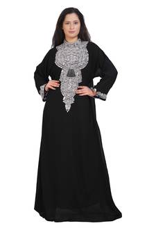 Beautiful Moroccan Beautiful Zari Work Jilbab Jalabiya Kaftan Dress