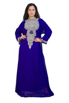 Beautiful Moroccan Beautiful Zari Work Jilbab Jalabiya Kaftan Dress