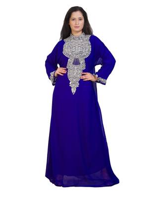 Beautiful Moroccan Beautiful Zari Work Jilbab Jalabiya Kaftan Dress 1