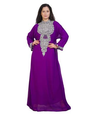 Beautiful Moroccan Beautiful Zari Work Jilbab Jalabiya Kaftan Dress 1