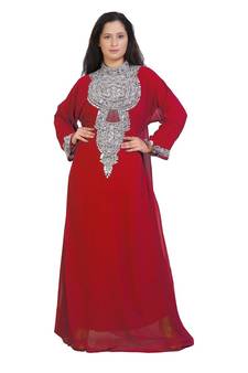 Beautiful Moroccan Beautiful Zari Work Jilbab Jalabiya Kaftan Dress