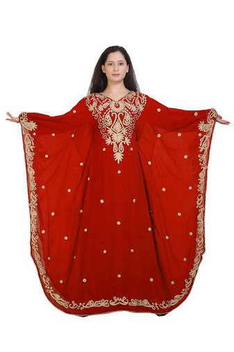 Royal Moroccan Beautiful Zari Work Jilbab Jalabiya Kaftan Dress