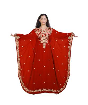 Royal Moroccan Beautiful Zari Work Jilbab Jalabiya Kaftan Dress 1