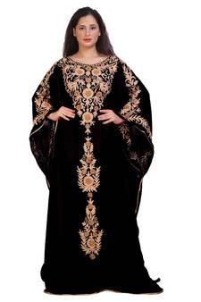 Modern Khaleeji Machine Embroidery Kaftan Georgette Dress