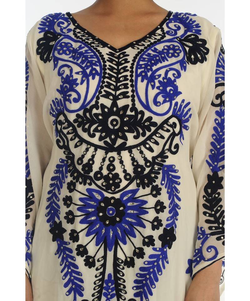 Royal Moroccan Dubai Beautiful Zari Work Jilbab Jalabiya Kaftan Dress