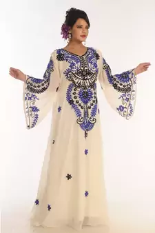 Royal Moroccan Beautiful Zari Work Jilbab Jalabiya Kaftan Dress