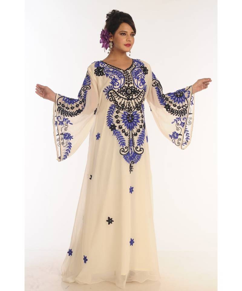 Royal Moroccan Dubai Beautiful Zari Work Jilbab Jalabiya Kaftan Dress