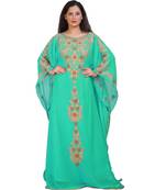 Modern Khaleeji Machine Embroidery Kaftan Georgette Dress