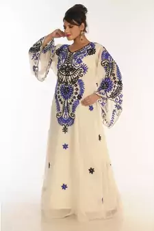 Royal Moroccan Beautiful Zari Work Jilbab Jalabiya Kaftan Dress