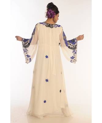 Royal Moroccan Beautiful Zari Work Jilbab Jalabiya Kaftan Dress 5
