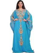 Modern Khaleeji Machine Embroidery Kaftan Georgette Dress