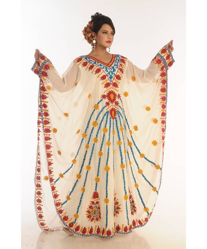 Gandura Dubai Moroccan Arabic Traditional Party Thobe Kaftan