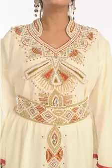 Eleagnt Modern Arabic Kaftan Dress For Women Wedding Gown