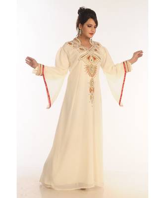 Eleagnt Modern Arabic Kaftan Dress For Women Wedding Gown 3