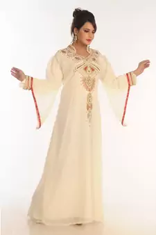 Eleagnt Modern Arabic Kaftan Dress For Women Wedding Gown