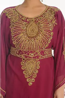 Royal Moroccan Beautiful Zari Work Jilbab Jalabiya Kaftan Dress