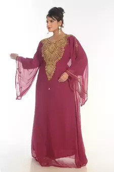 Royal Moroccan Beautiful Zari Work Jilbab Jalabiya Kaftan Dress