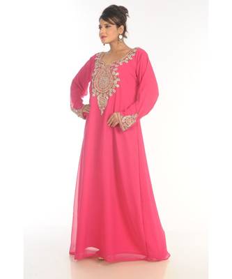Gandura Moroccan Arabic Traditional Party Thobe Kaftan 4