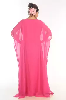 Pink Georgette Embroidered Kaftan