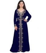 Moroccan Bridal  Islamic Arabic Hand Zari Work Georgette Plus Size Abaya Dress