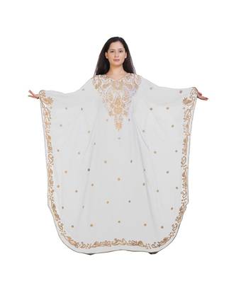 Royal Moroccan Beautiful Zari Work Jilbab Jalabiya Kaftan Dress 1