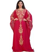 Modern Khaleeji Machine Embroidery Kaftan Georgette Dress
