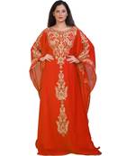 Modern Khaleeji Machine Embroidery Kaftan Georgette Dress