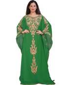 Modern Khaleeji Machine Embroidery Kaftan Georgette Dress
