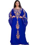 Modern Khaleeji Machine Embroidery Kaftan Georgette Dress