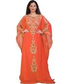 Modern Khaleeji Machine Embroidery Kaftan Georgette Dress