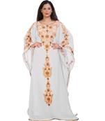 Modern Khaleeji Machine Embroidery Kaftan Georgette Dress