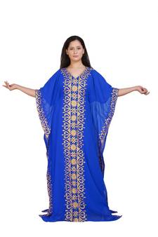 Royal Moroccan Beautiful Zari Work Jilbab Jalabiya Kaftan Dress