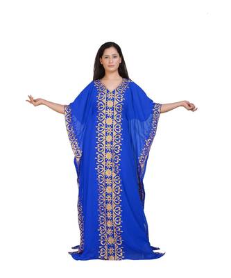 Royal Moroccan Beautiful Zari Work Jilbab Jalabiya Kaftan Dress 1