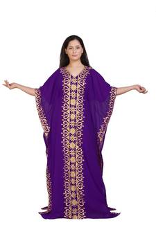 Royal Moroccan Beautiful Zari Work Jilbab Jalabiya Kaftan Dress