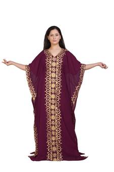 Royal Moroccan Beautiful Zari Work Jilbab Jalabiya Kaftan Dress