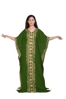 Royal Moroccan Beautiful Zari Work Jilbab Jalabiya Kaftan Dress