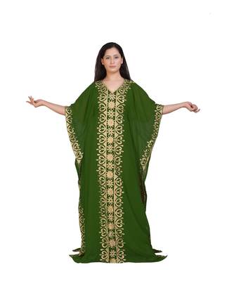 Royal Moroccan Beautiful Zari Work Jilbab Jalabiya Kaftan Dress 1