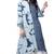 Women Blue Cotton Printed Long Kurta