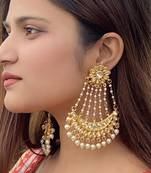 Gold Tonekundan Pearls Chandbali