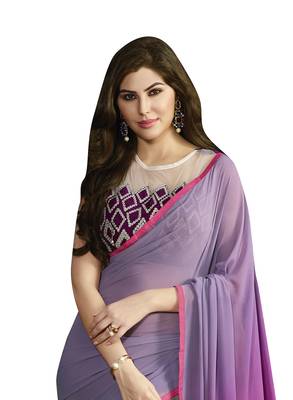 multicolor printed georgette saree with blouse 2