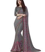 multicolor printed georgette saree with blouse